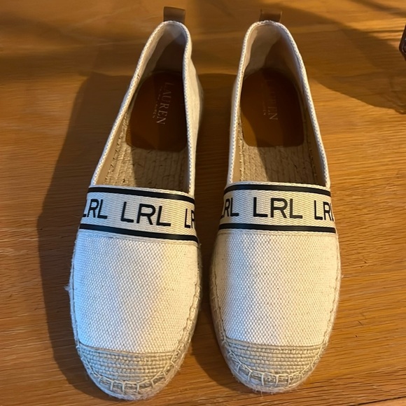 LAUREN RALPH LAUREN Caylee Logo-Print Espadrilles Size 10 - Picture 2 of 14